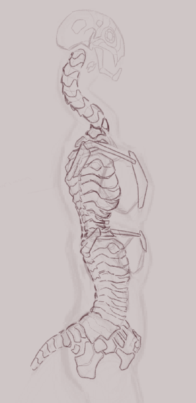 Sketched concept of a Nioqim skeleton.